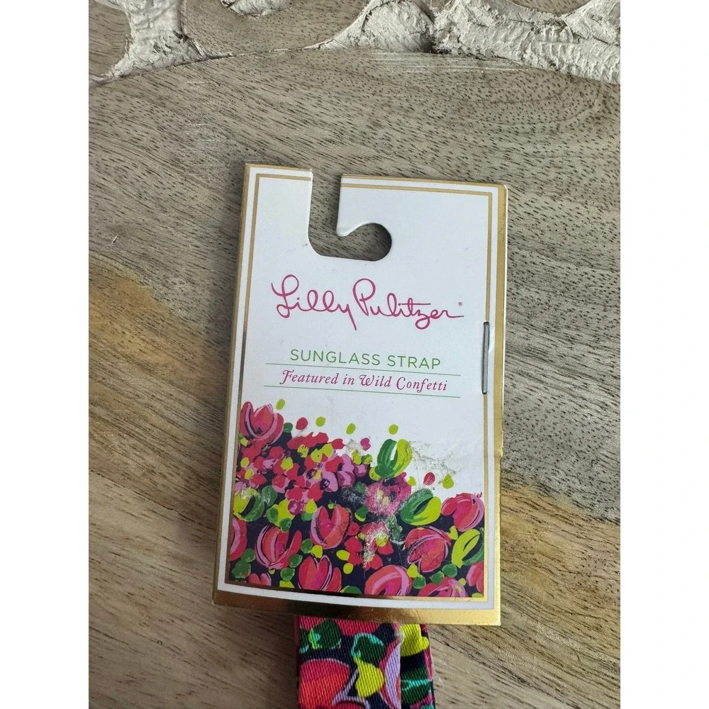 Lilly Pulitzer‎ Sunglasses Strap Wild Confetti Floral Pink Green Gold